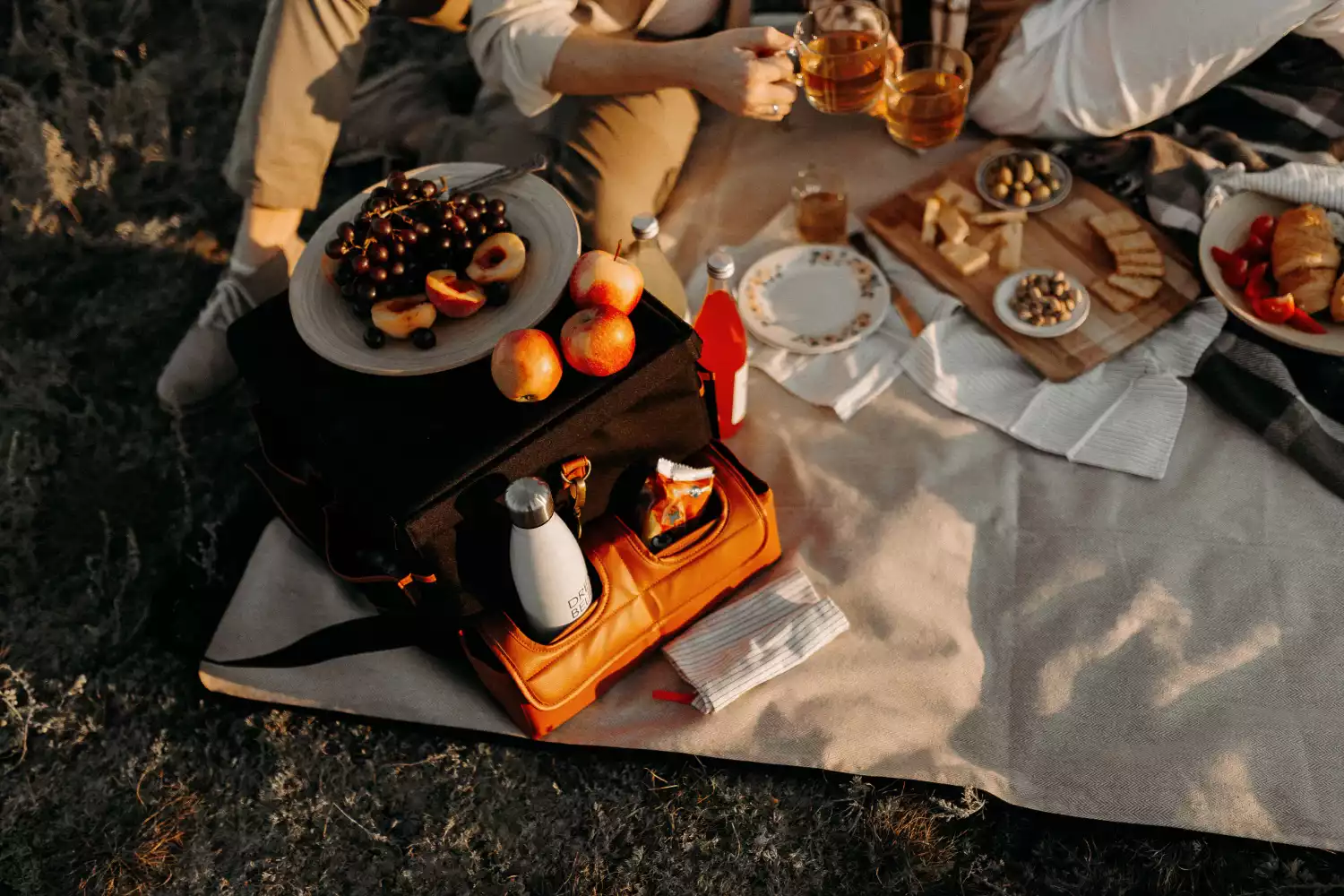 beige picnic blanket